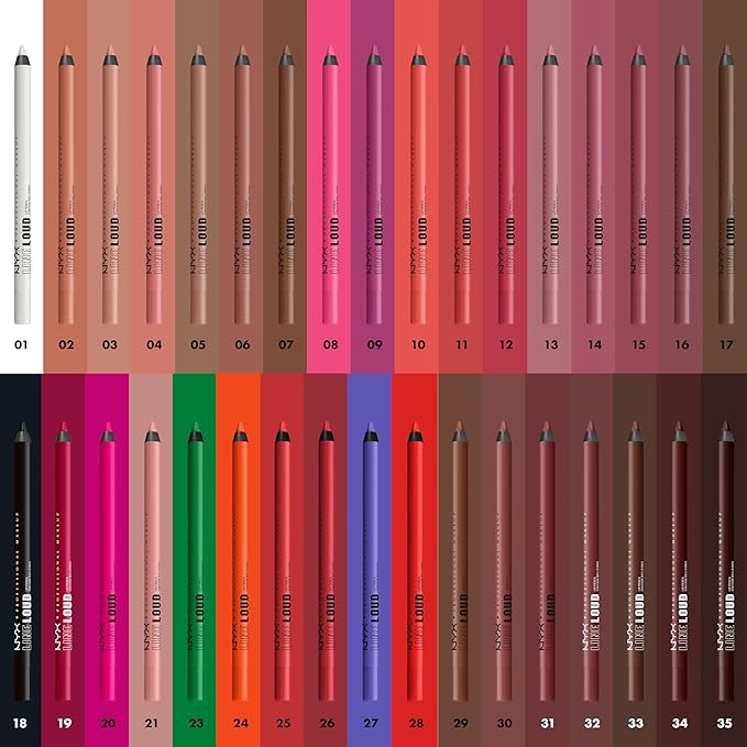 NYX PROFESSIONAL MAKEUP Line Loud Lip Liner, Longwear and Pigmented Lip Pencil with Jojoba Oil & Vitamin E - No Equivalent