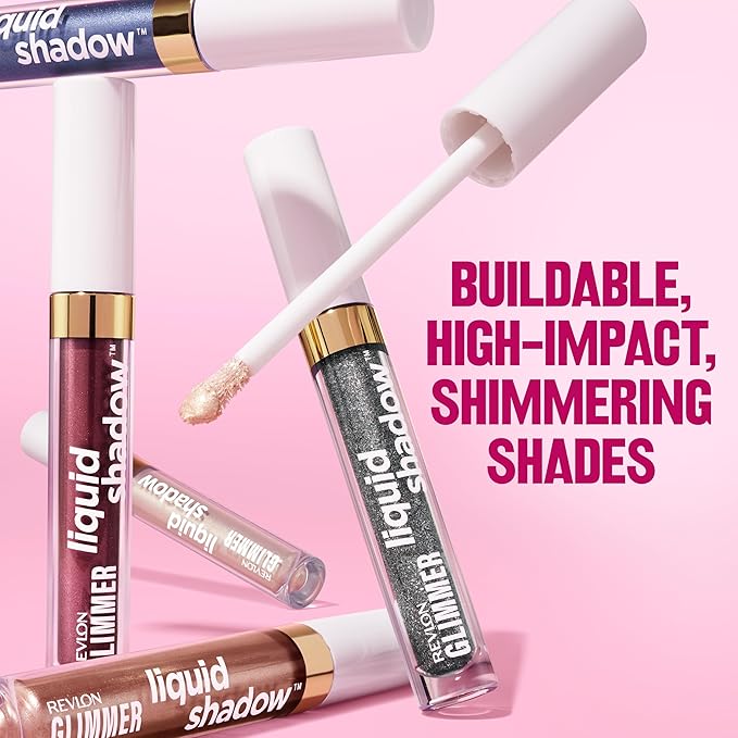 REVLON Glimmer Liquid Shadow, Smudge-Proof Shimmer Eyeshadow Makeup, Long Lasting, High Pigment, 204 Rock-IT