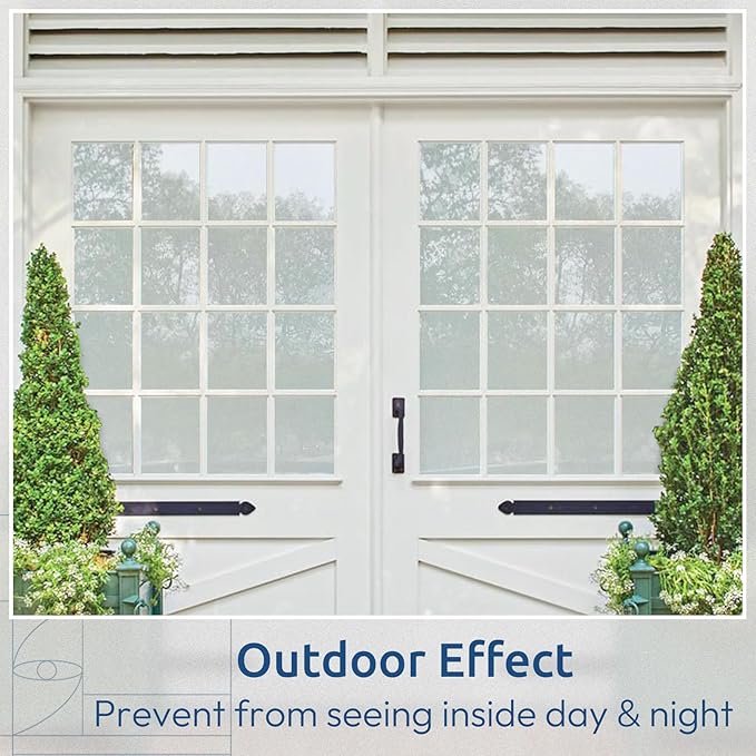 rabbitgoo Window Privacy Film, Non-Adhesive Frosted Glass Window Film for Bathroom, Static Cling Heat Blocking Stickers for Home Indoor Opaque Frosting Coverings House Tint, Matte White 29.5" x 78.7"