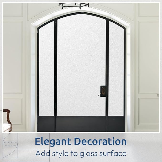 rabbitgoo Window Privacy Film, Non-Adhesive Frosted Glass Window Film for Bathroom, Static Cling Heat Blocking Stickers for Home Indoor Opaque Frosting Coverings House Tint, Matte White 23.6" x 78.7"