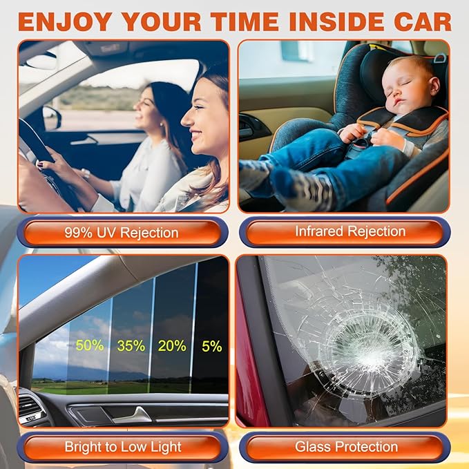 Car Window Tint Film-35% VLT Premium Cabon Tinting Roll | 36IN x 100FT| UV Shielding| Heat Resistance| Enhanced Privacy| Scratch Resistant| Professional Quality Window Tint Film for Auto