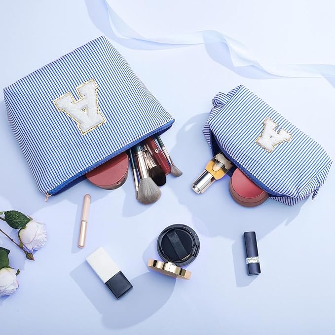 YOOLIFE Personalized Travel Makeup Bag - Cute Cosmetic & Skin Care Bag for Sister, Wife, Friend, Engagement, Wedding, Mother's Day Gift