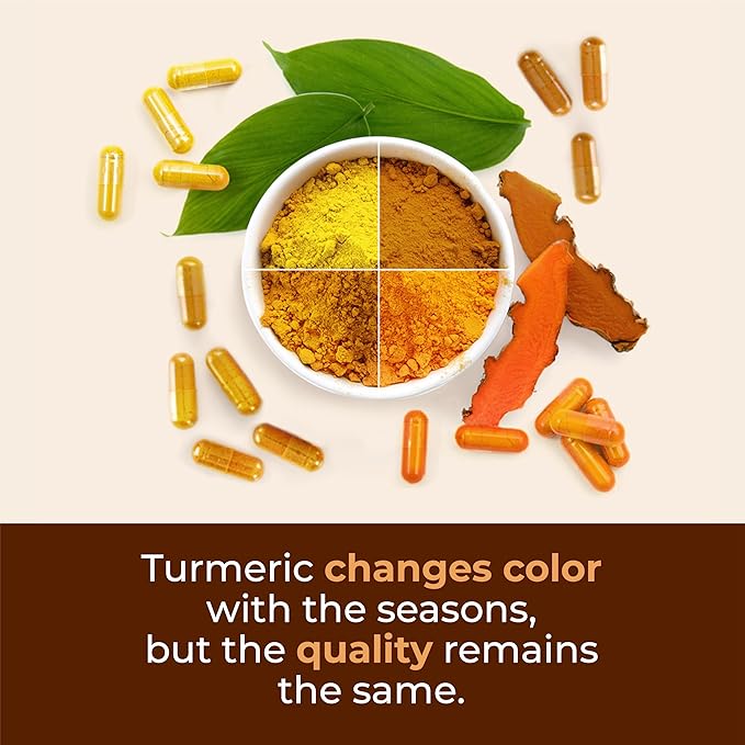Turmeric Curcumin Supplement with Black Pepper Extract - High Potency Organic Turmeric 1200mg & 95% Curcuminoids for Joint & Digestive Health - Joint Support Supplement - 60 Vegan Curcuma Capsules