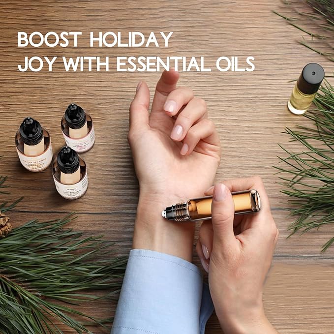 100% Pure Organic Balsam Fir Essential Oil 0.34 Fl Oz, Natural Balsam Fir Oil in Amber Glass Bottle with Dropper for Diffuser Massage Skin Care DIY