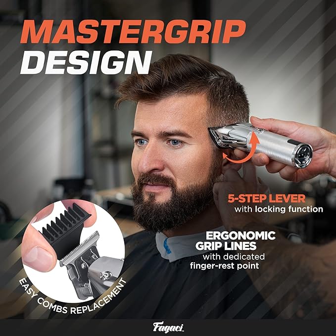 Fagaci Professional Hair Clippers, Hair Scissors & Hair Trimmer Set with Extreme Precise Cut, Cordless Hair Clippers for Men Professional, Barber Clippers 440C, Hair Trimmers for Men, Hair Shears