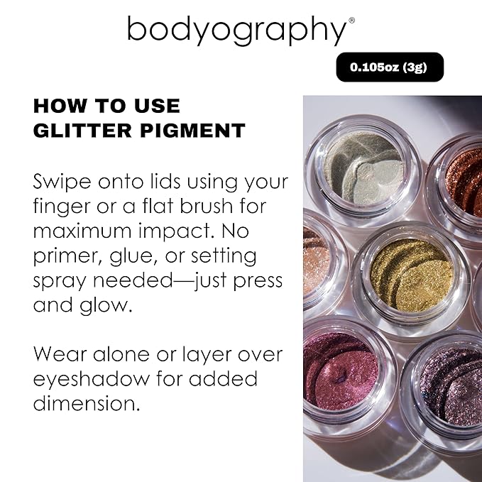 Bodyography Glitter Pigment - Celestial Pink-Brown for Women - 0.105 oz Eye Shadow