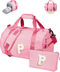 4 Year Old Girl Birthday Gifts, Girls Travel Duffle Bag, Kids Initial Overnight Bags with Shoe Compartment, Personalized Weekend Bag with Makeup Pouch, Graduation Gifts for Her (Letter P)