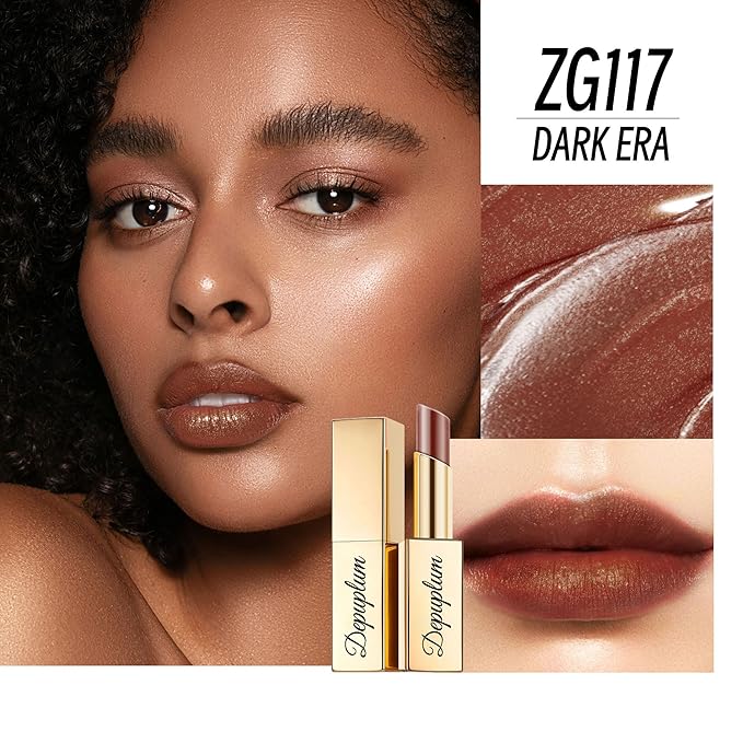 Hot Pink Brown Nude Lipstick Set for Women Shimmer Tinted Lip Balm Hydrating Moisturizing Lipstick Cruelty Free Lip Makeup, DM110/117/118
