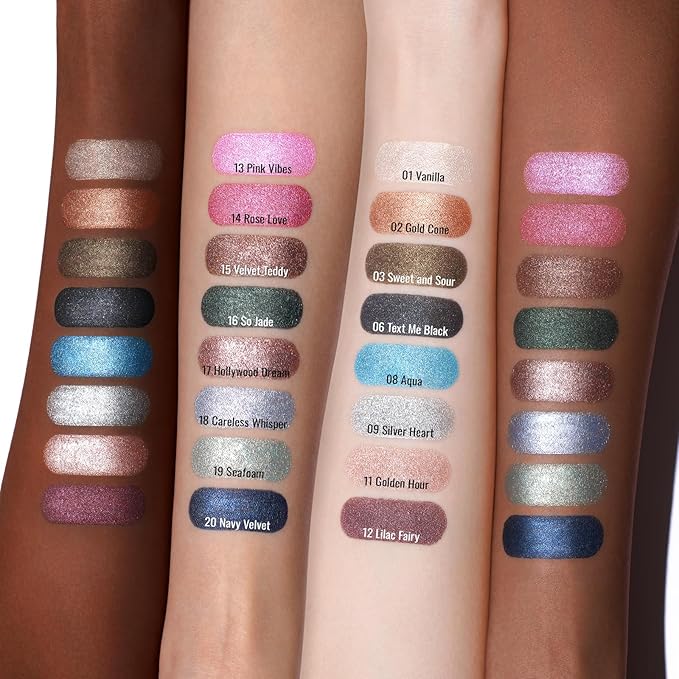 Oulac Waterproof Eye Shadow Stick Smooth and Long Lasting, Shimmering Glitter Finish, Blendable Eyes Makeup, Vegan & Cruelty-Free 1.25g, 17 Hollywood Dream
