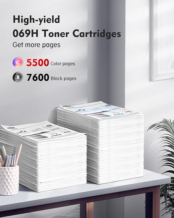 069H Toner Cartridges Set Mf753cdw - High Yield Replacement for Canon 069 Toner Cartridge Set, Works for Canon Color ImageCLASS Mf753cdw MF751Cdw MF752Cdw LBP674Cdw MF752Cdw MF756Cx LBP673Cdw (4 Pack)
