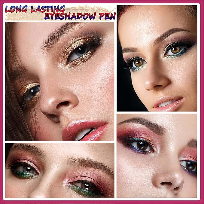 Eyeshadow Makeup, Waterproof Hypoallergenic Long Lasting Eye Liner, Highlighter Matte Cream Eye Shadow Stick, Glitter Primer Palette Shimmer Eyeliner Pen, Grass Green