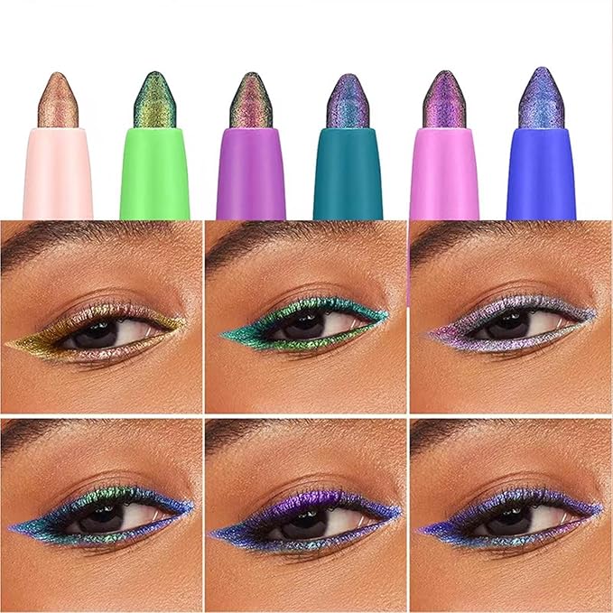 Chameleon Eyeshadow Stick Eyeliner Eyes Makeup Glitter Eyeliner Pen colorful Cream Shimmer Eye shadow Waterproof Long Lasting Halloween Eye liner Pencil Party Stage Use # 04