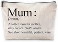 Sufamb Mum Gifts Makeup Bag, Best Mom Gifts for Mother's Day Birthday from Son and Daughter Cosmetic Bags, Gift for Mother Portable Small Toiletry Bag Zipper Makeup Pouch