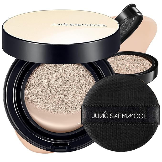 JUNG SAEM MOOL [ SPF ] Essential Skin Nuder Cushion (19 Pink Light) | Refill Included (0.98 Fl Oz) | SPF50 Broad Spectrum | Natural Finish | Makeup Artist Brand