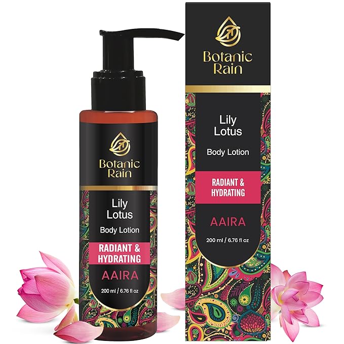 Organic Body Lotion with Lily & Lotus – Deeply Nourishing, Anti-Aging Ayurveda Moisturizer for Dry, Crepey Skin – Natural, Vegan & Ayurvedic – 6.76 fl oz (Pack of 1)