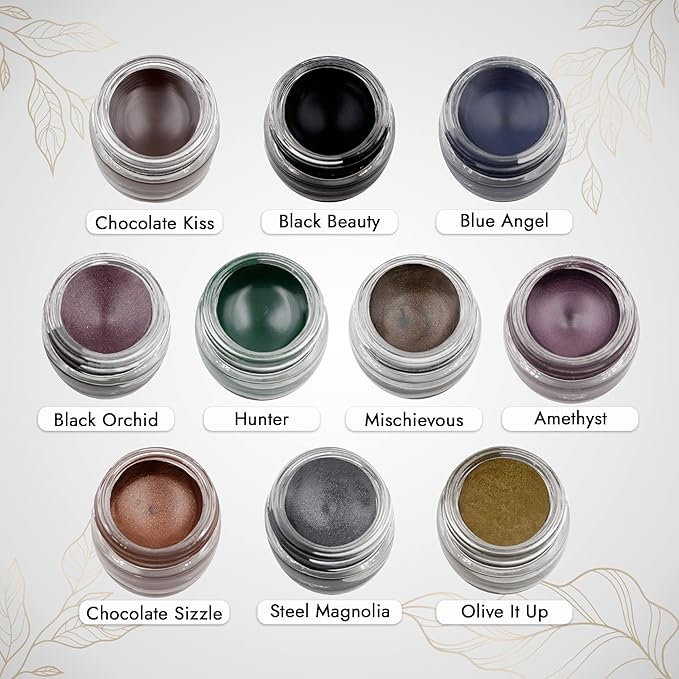 Mommy Makeup Waterproof Stay Put Gel Eyeliner Pot with Micropigments - Smudge-Proof, Long Lasting, Highly Pigmented Cream Eye Liner, 0.14 oz (Chocolate Kiss)