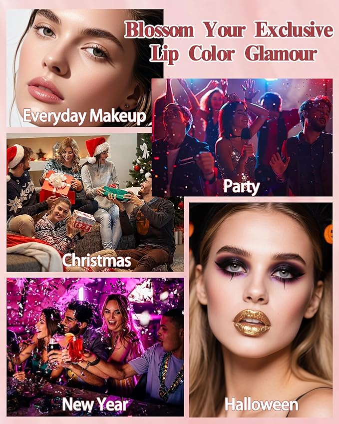 Metallic Coral Changing Shimmer Lipstick for Women,3D Shine High Impact Long Lasting Hydrating Transfer Proof Lipstick,Creamy Matte Non Sticky Plumping Lip Gloss,Full Coverage Lip Color Makeup Gift 02
