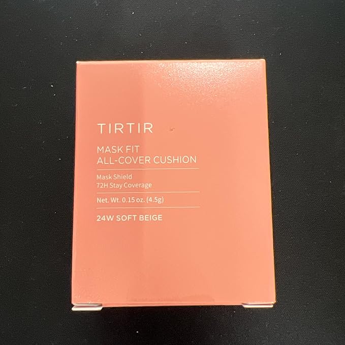 [*Mini Size*] TIRTIR All Cover Pink Cushion | Korean Cushion Foundation, (#24W Soft Beige, 0.15 Fl Oz)
