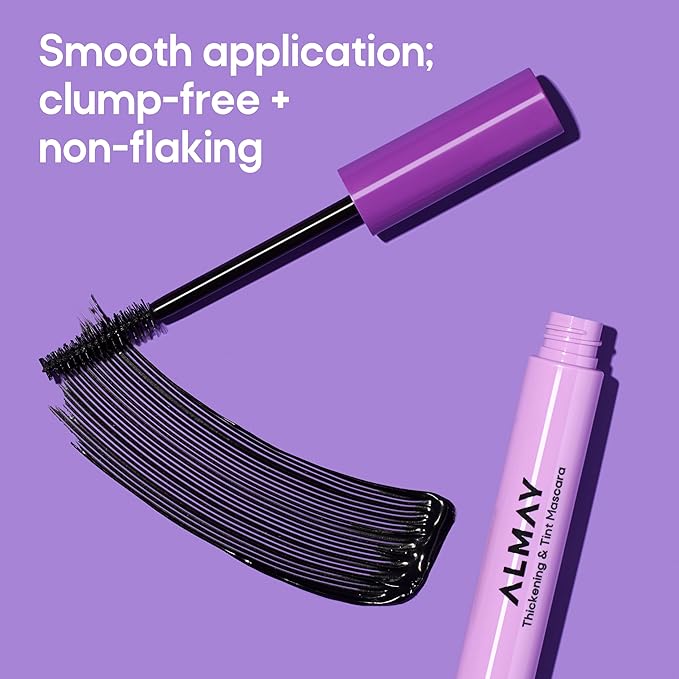 Almay Thickening & Tint Mascara, Instant Soft Full Volume, Conditions & Darkens Natural Lashes Over Time, No Flaking or Clumping, 401 Blackest Black, 0.28 fl oz