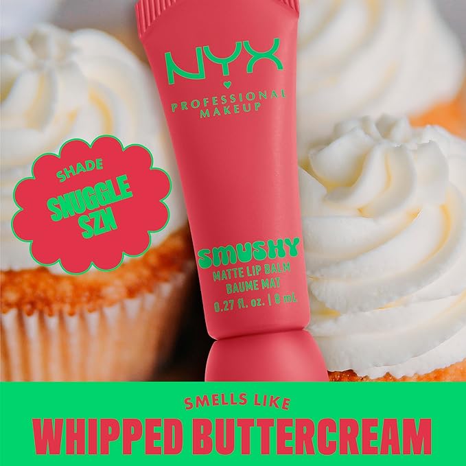 NYX PROFESSIONAL MAKEUP Smushy Matte Lip Balm, Tinted Lip Moisturizer with Soft, Matte Finish - Snuggle SZN (Blush Nude)