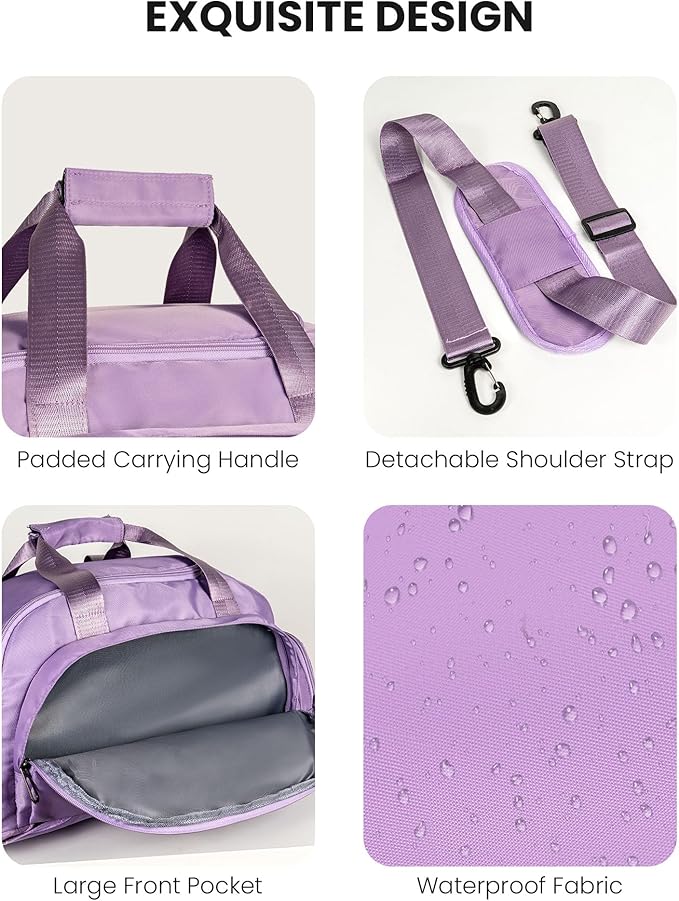 Travel Essentials-Gifts for Teenage Girls, Initial Gym Bags with Shoe Compartment, Girl Duffel Bag, Monogram Kid Overnight Bags, Bachelorette Party Wedding Gift (Letter F)