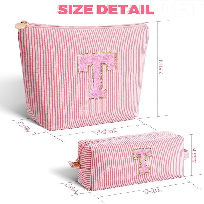 Teacher Appreciation Gifts,Thank You Gifts from Students,Birthday Teacher Retirement Gifts for Women,Teachers Day Gift Ideas,Makeup Bag Set Cosmetic Bag - Peach,T
