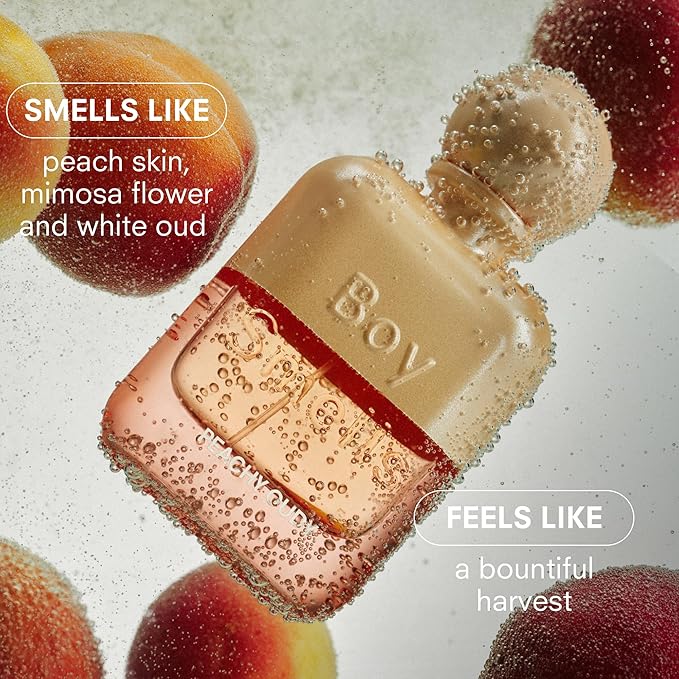 Boy Smells Peachy Oudy Travel Spray – Peach, Mimosa, Marigold and White Oud Scent – Fruity Woody Unisex Perfume – Long Lasting Travel Size Spray – 10ml
