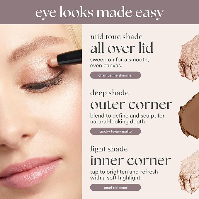 Julep Eyeshadow 101 Cream-to-Powder Waterproof Shadow Stick – Cocoa Shimmer – Long-Lasting, Crease-Proof, Chocolate Brown Shimmer Cream Eyeshadow with Built-in Smudger