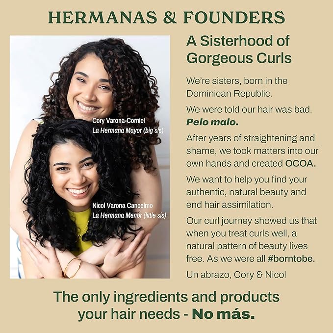 OCOA Curl Cream & Styling Gel Bundle – Hydrate, Define, & Protect Curls – Made with Hibiscus, Mango Butter, Flaxseed, and Marula Oil – Frizz-Free, Long-Lasting, Soft & Touchable Finish – 8oz