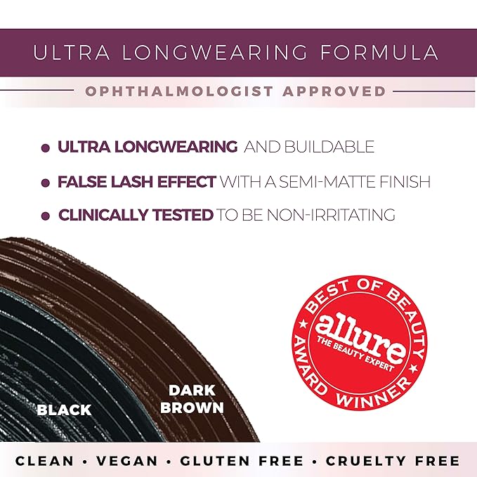 Blinc UltraVolume Tubing Mascara – Dramatic Volume & Length, Curling, Longwear, Smudge & Flake Proof, Conditioning Jojoba, Sensitive Eyes Safe, Vegan