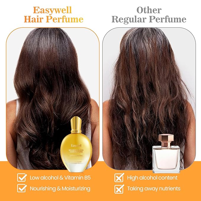 Hair Perfume for Women, Eau De Toilette Spray with Vitamin B5, Moisturizing & Nourishing Hair, Clean Fragrances Hair Spray Women, Daily Hair Repair Mist, Lemo Marigold Blossom, 2.5 fl oz