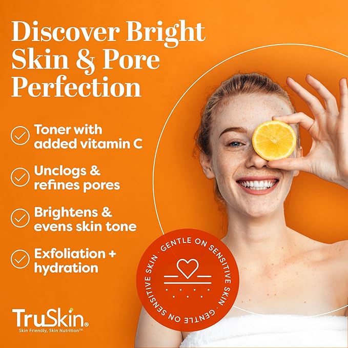 TruSkin BHA Liquid Exfoliant & Toner – PHA AHA BHA Gentle Exfoliator with Salicylic & Glycolic Acid, Vitamin C – Improve Appearance of Tone & Texture, Unclog & Minimize Look of Pores, 4.2 fl oz