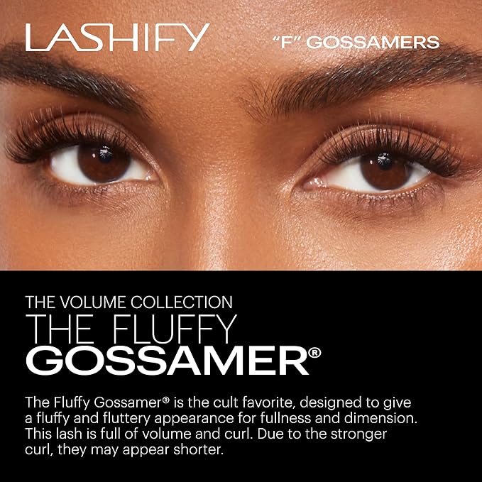 Lashify Fluffy 12mm Gossamer DIY Eyelash Extensions Refill, Truffle Color, Easy False Lashes To Add Fullness and Dimension