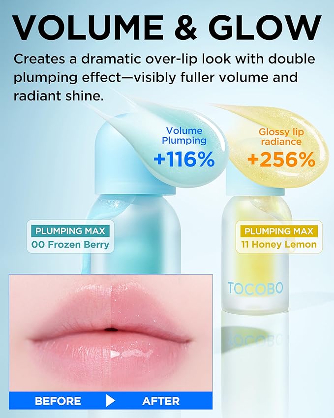 TOCOBO Juicy Berry Plumping Lip Oil 15 Coral Soda – Korean Vegan Hydrating Lip Oil with Plant Oils for High Shine Gloss - Non Sticky Formula for All Skin Tones, 0.12 fl.oz.