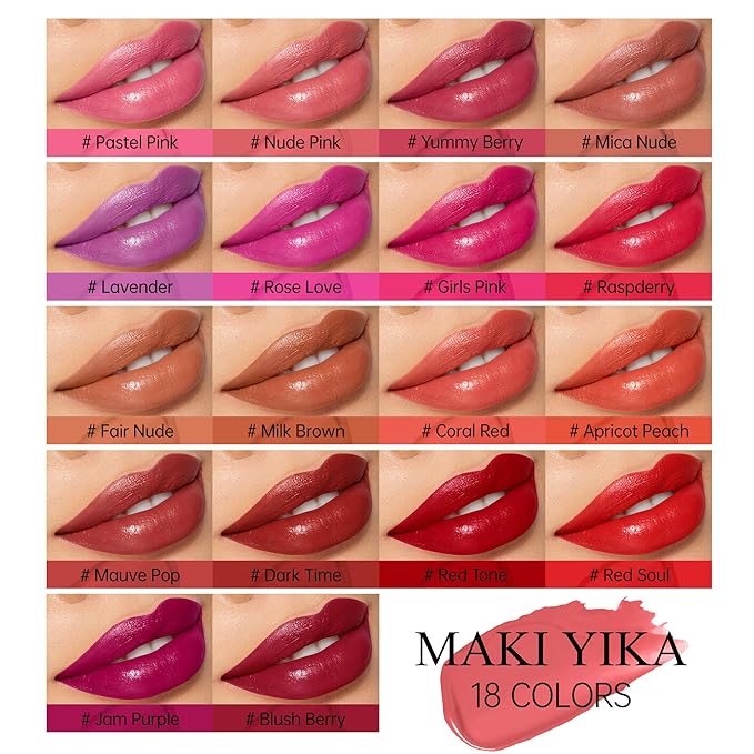 3Pc Moisture Lipsticks for Women Pink Purple Berry Lipstick Hydrate Tinted Lip Balm for Dry Cracked Lips Glossy Lip Color, MA62/65/57
