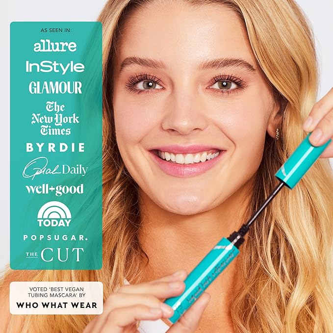 Thrive Causemetics Liquid Lash Extensions Mascara, Tubing Thrive Mascara Lengthening, Volumizing & Curling, Smudge Proof, Washable, No Clumping or Flaking, Vegan & Cruelty Free, Brynn (Rich Black)