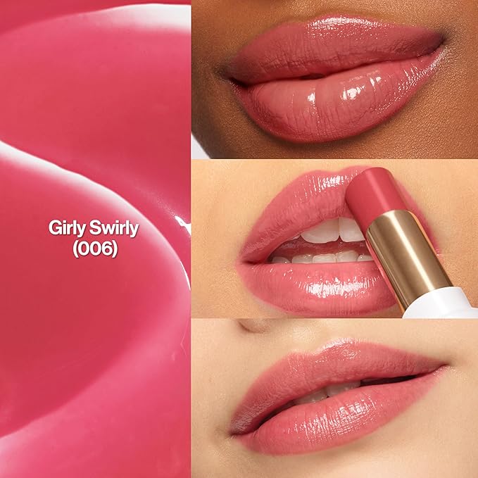 REVLON Super Lustrous Glass Shine Balm Gift Set, 3-Piece, Lipstick Multipack, Hydrating Tinted, Sheer Glossy Finish, 003 Honey Shine, 008 Rum Raisin, 006 Girly Swirly