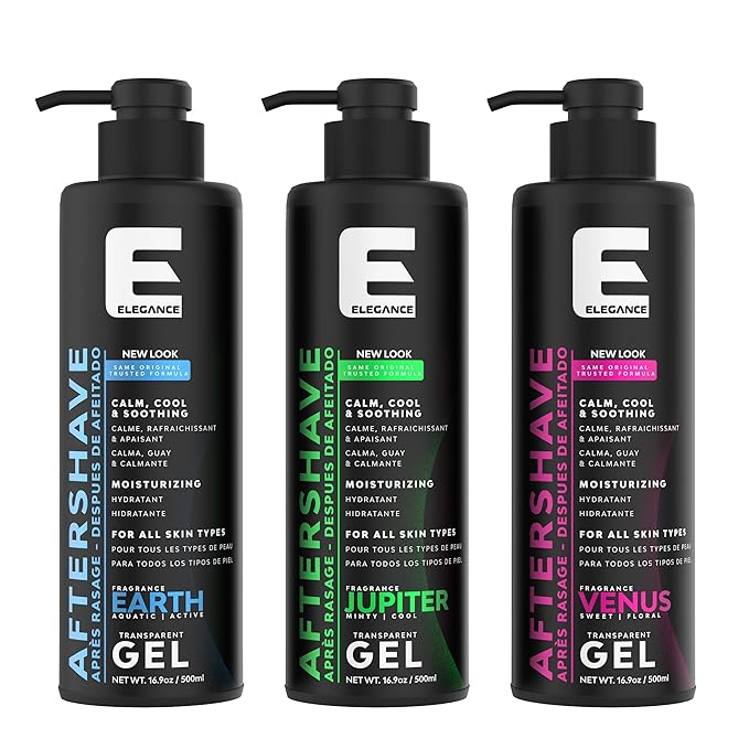 Elegance After Shave Lotion for Men, 500ml, Earth (Blue), Real Shaving Relief, After Shave that Hydrates and Revitalizes your Skin, 16.9 Oz Earth Blue)