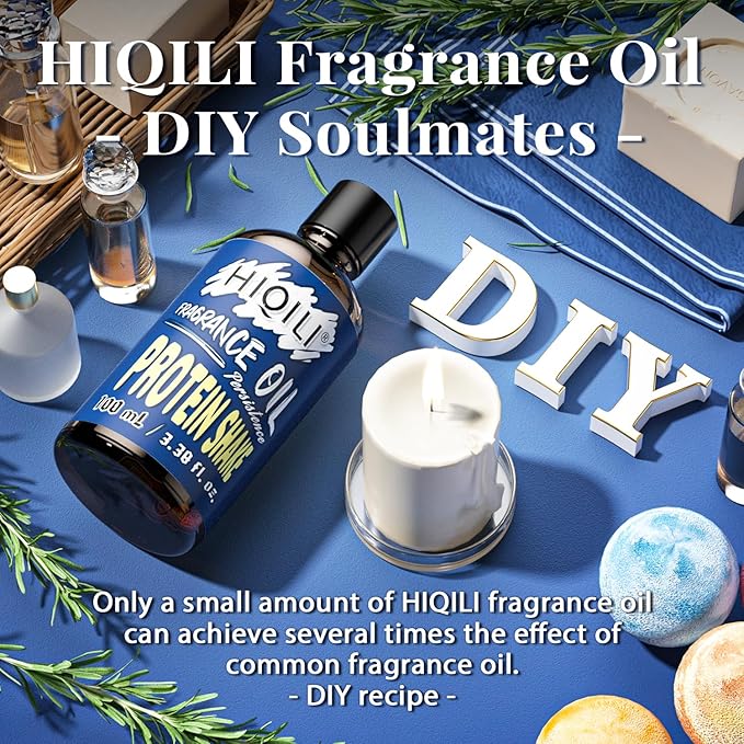 HIQILI Protein Shake Fragrance Oil 100ml - Long Lasting Scents for Diffuser for Home, Candle & Soap Making, Scented Body Products - 3.38 Fl Oz