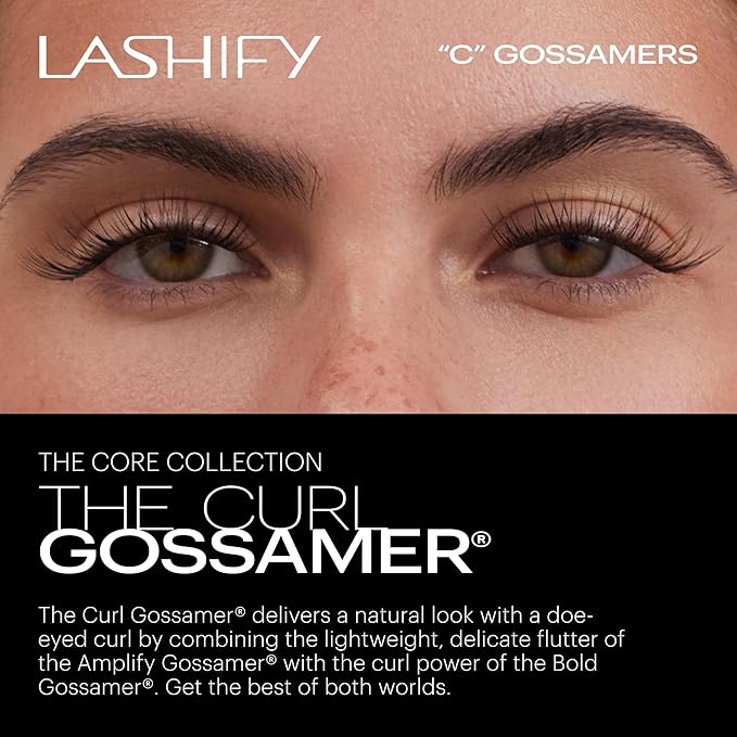 Lashify Curl 8mm Gossamer Eyelash Extensions Refill, Black, DIY False Lashes for a Natural Look