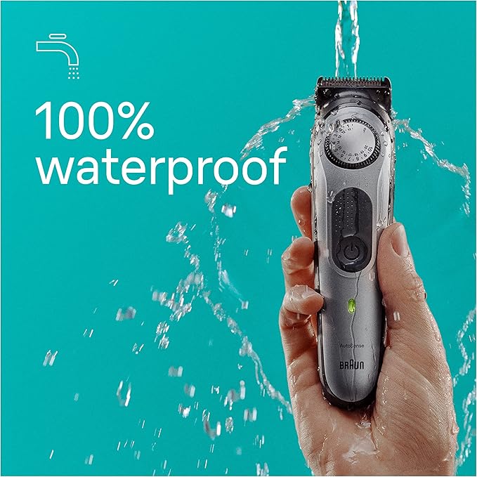 Braun All-in-One Style Kit Series 7 7410, 8-in-1 Trimmer for Men with Beard Trimmer, Body Trimmer for Manscaping, Hair Clippers & More, Sharpest Blade, 40 Length Settings, Waterproof