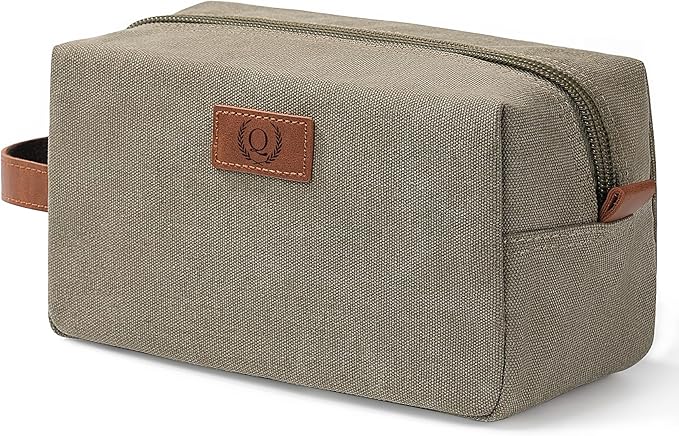 Janhavi Waterproof Make Up Bag, Personalized Initials & Wheat Ear,Travel Essentials Toiletries Men, Men's Accessories Storage, Mens Travel Bag Toiletry,Traveling bags for men(Olive Green Q)