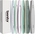 Teenitor Nail File Nail Buffer, 6 pcs Nail Files and Buffers for Natural Nails, Emery Boards for Nails, Nail Buffer and Shine Kit Nail Filer, Nail Buffer Block 100/180 Grit Nail Files Fingernail Files