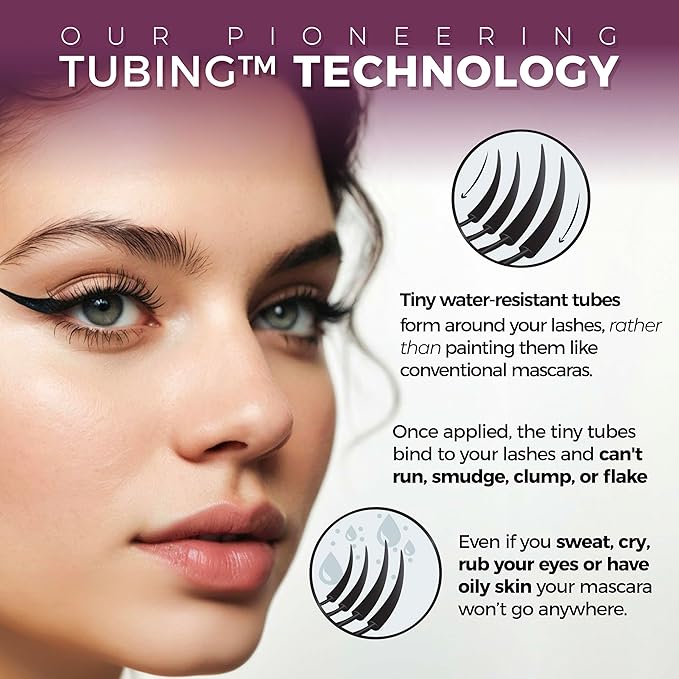 Blinc Lash Extension Tubing Mascara – Striking Length & Definition, Curling, Longwear, Smudge & Flake Proof, Nourishing, Sensitive Eyes Safe, Washable, Vegan