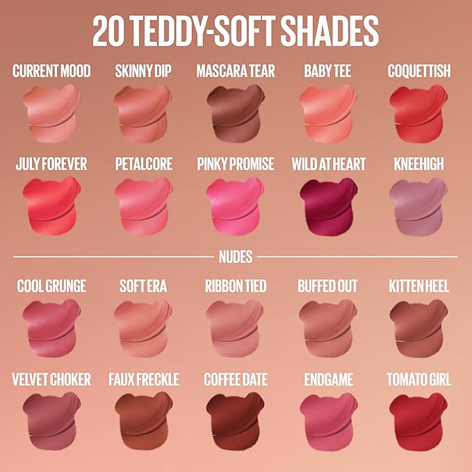 MAYBELLINE Super Stay Teddy Lip Tint, Long Lasting Matte Lipstick For Up To 12HR Wear, Pinky Promise, 1 Count