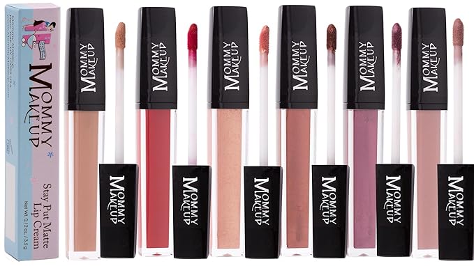 Mommy Makeup Stay Put Matte Lip Cream - Kiss-proof, Transfer-proof, Waterproof, Long Lasting Lipstick - Non-Drying Formula Infused with Vitamin E (Miss Scarlet)