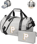 Tween Girl Gifts Trendy Stuff, Girls Travel Duffle Bag, Kids Initial Overnight Bags with Shoe Compartment, Monogram Weekender Bag with Makeup Pouch, Birthday Gifts for Daughter(Letter P)