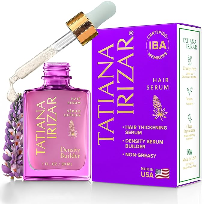 Hair Thickening Serum - Hair Density Serum Builder for Women Made in USA 30ml - Clinically Proven Scalp Treatment Non-Greasy - Biotin Argan & Pea Peptides - Thinning, Fine or Damaged Hair Growth Serum