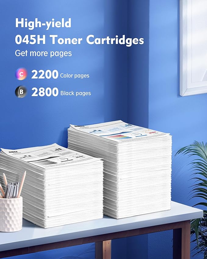 045 Toner cartridges 045H - High Yield 4 Pack Replacement for Canon 045 Toner cartridges 045H Compatible with Canon Color imageClass MF632Cdw MF634Cdw LBP612Cdw MF632 MF634 Laser Printer