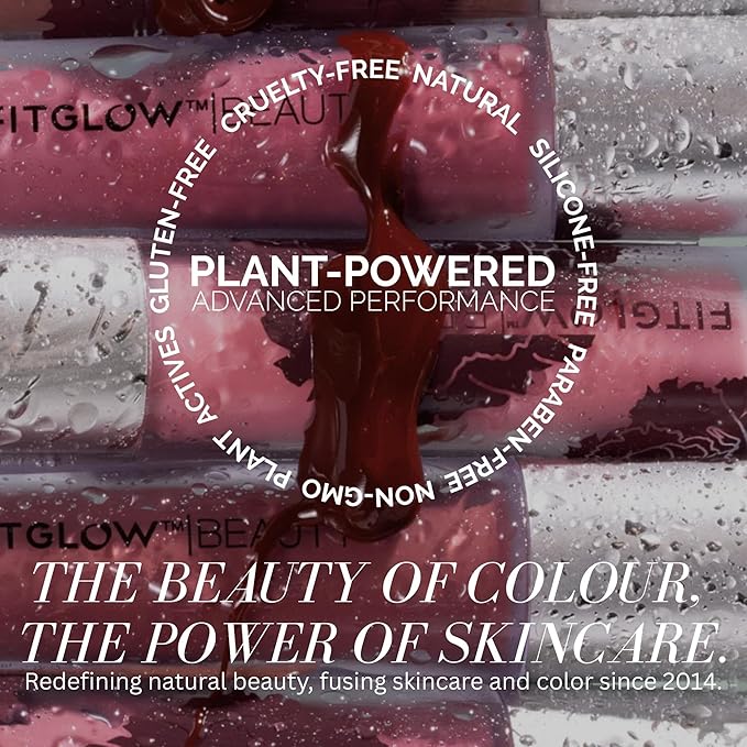FITGLOW Beauty Lip Colour Serum | Hydrating Lip Gloss | Plumping Anti-Aging Lip Treatment | Natural Shine with Pomegranate Sterols & Collagen | Buildable Color for Dry Chapped Lips | Juice - 10g